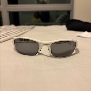Oakley White Flak Sunglasses with Gray Lenses - Youth